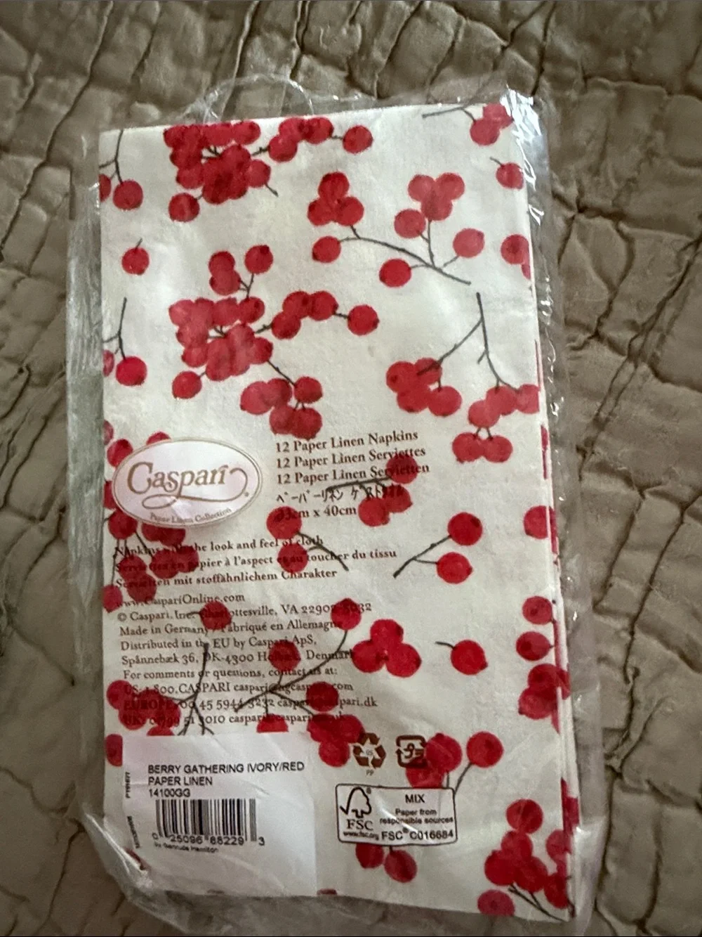 Caspari napkins 4 red berryFloral 11 strawberry 16 fern garden 17 pots  13 punch